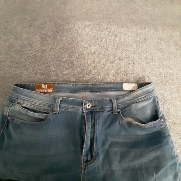 American Legacy Jeans Size 14 Slim Stretch 38 x 30 Distressed medium Wash - Picture 9 of 16